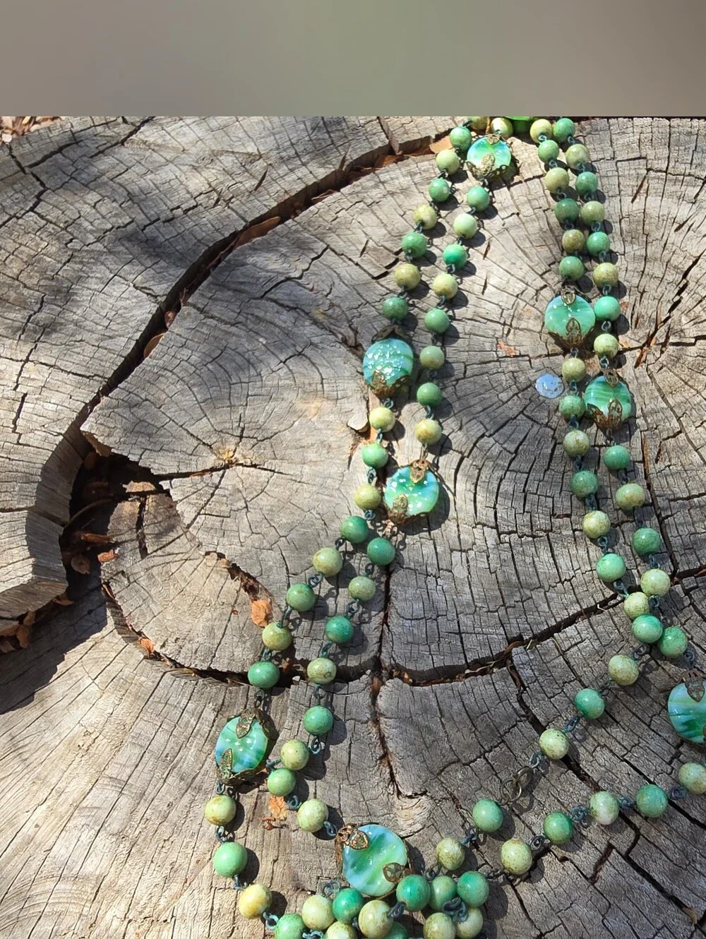 Antique Victorian Glass Bead Necklace